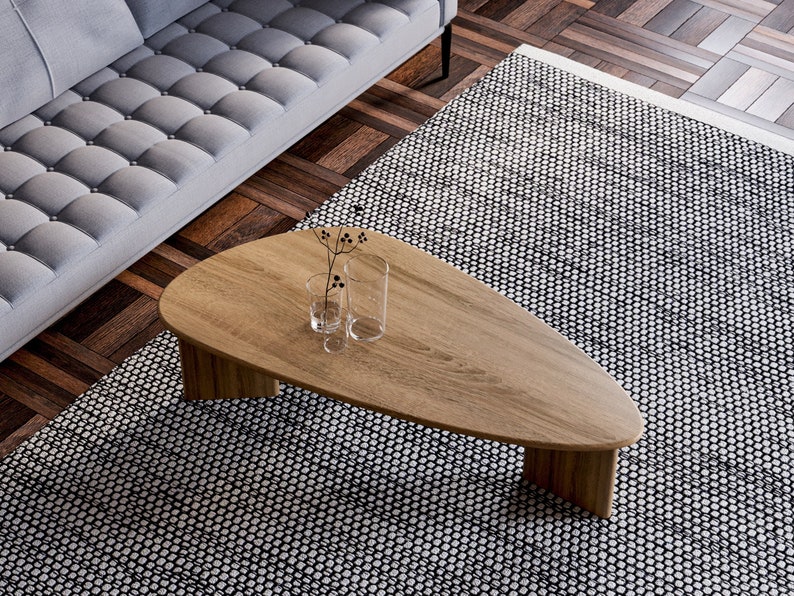 Modern Coffee Table Wooden coffee table Unique coffee table Minimalist coffee table Scandi coffee table Solid oak coffee table zdjęcie 1