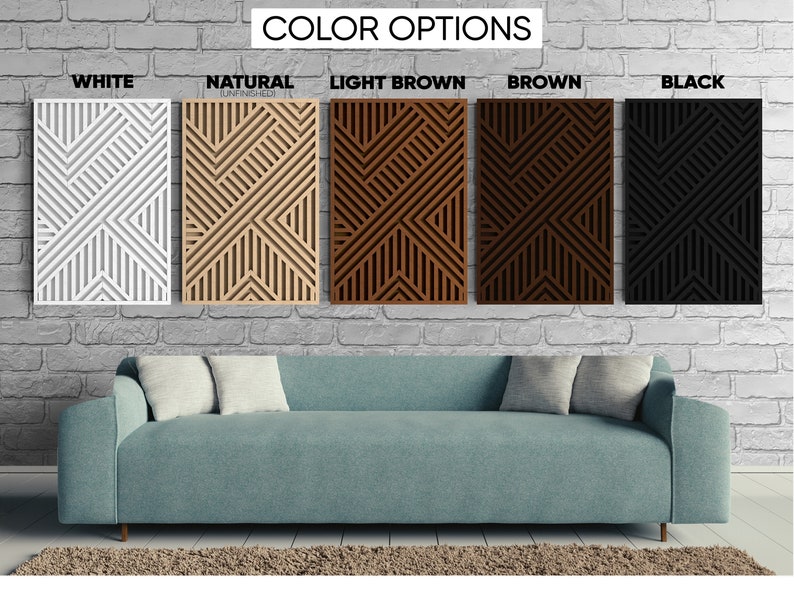 Geometric Wood Wall Art Set Geometric Decor Modern Wood Etsy