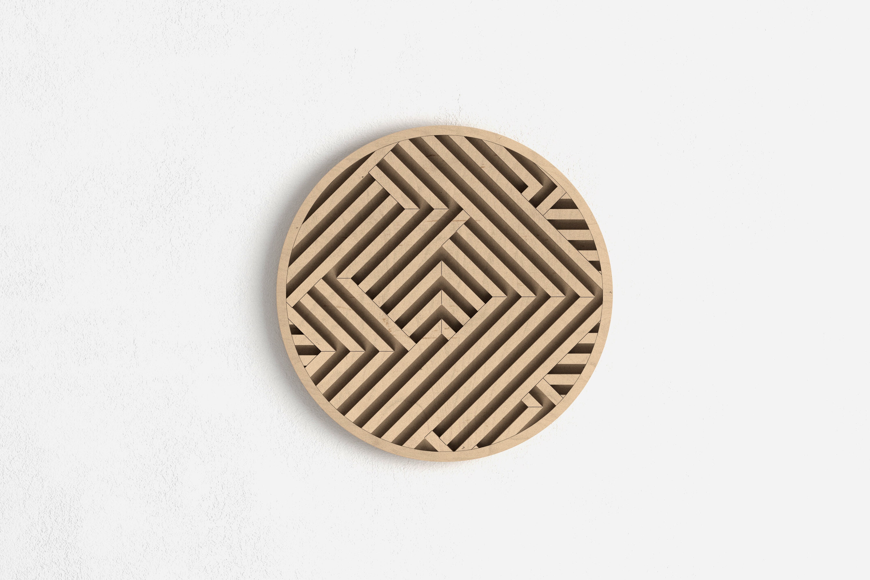 Modern Wood Wall Art Round Wood Wall Art Abstract Wall Art Etsy