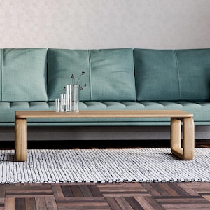 Modern Coffee Table - Aesthetic coffee table - Wooden oak coffee table - Minimalist coffee table - Scandi coffee table - Unique coffee table image 3