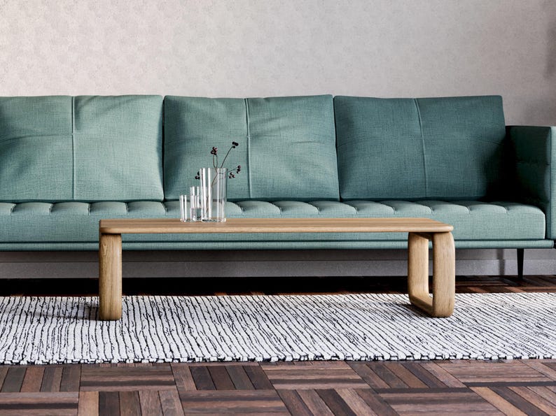 Modern Coffee Table - Aesthetic coffee table - Wooden oak coffee table - Minimalist coffee table - Scandi coffee table - Unique coffee table image 3