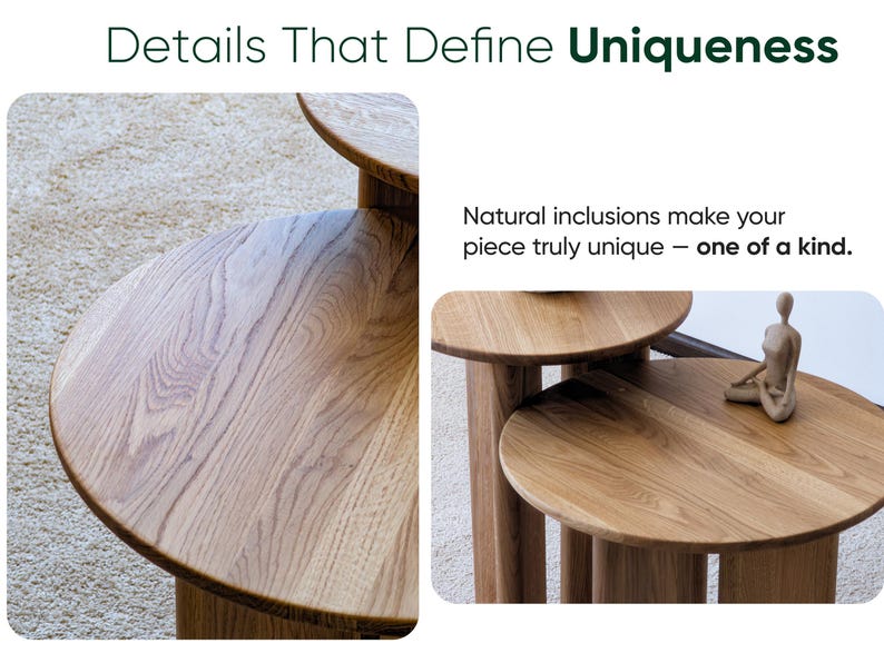 Solid Oak End Table: Modern Minimalist Side Table - Etsy