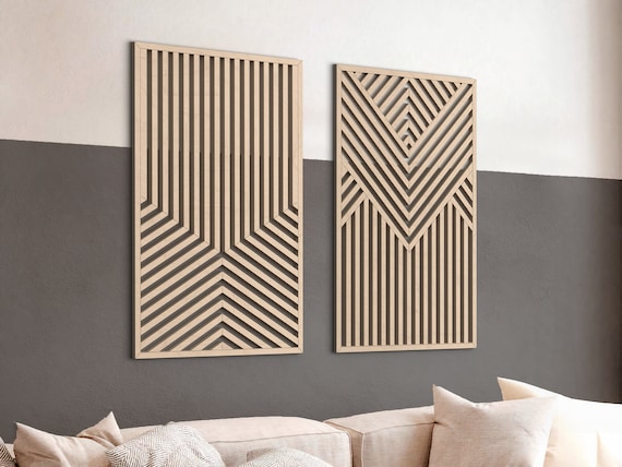 幾何学模様 木製インテリア装飾