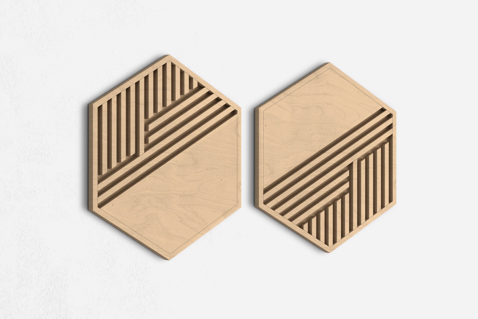 Geometric Wood Wall Art Hexagon Wooden Wall Art Geometric Etsy