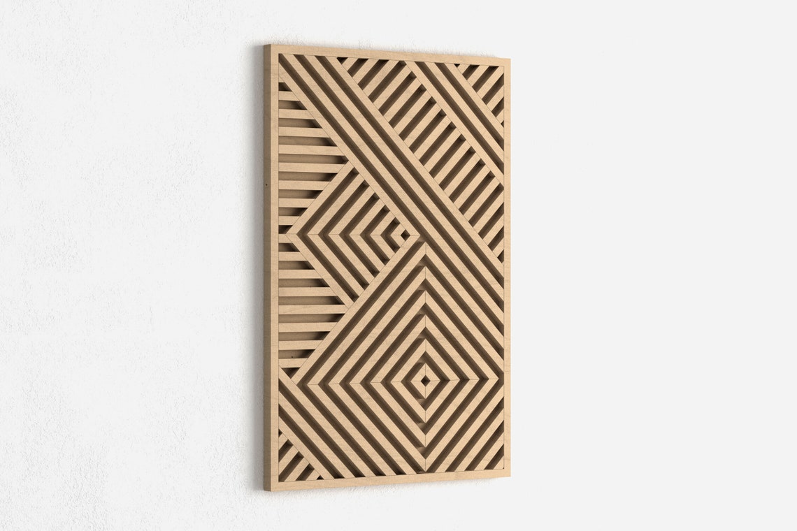 Modern Wood Wall Art Geometric Wooden Wall Art Modern Wood Etsy