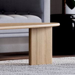 Modern Coffee Table Wooden coffee table Unique coffee table Minimalist coffee table Scandi coffee table Solid oak coffee table zdjęcie 9