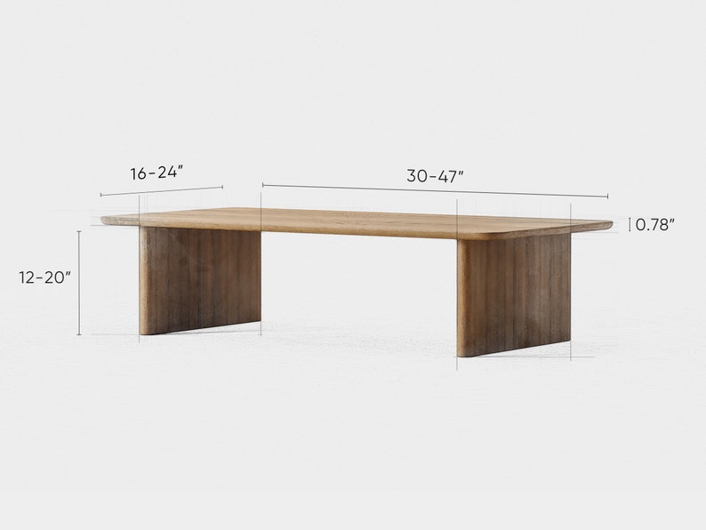 Modern Coffee Table Wooden oak coffee table Minimalist coffee table Aesthetic coffee table Japandi coffee table Living room table zdjęcie 10