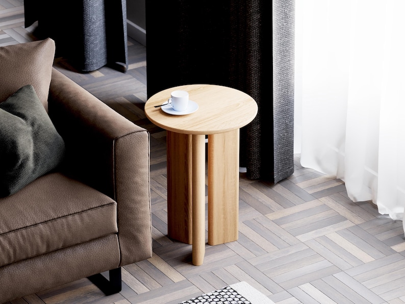 Solid Oak End Table: Modern Minimalist Side Table - Etsy