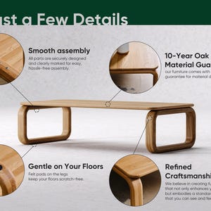 Modern Coffee Table - Aesthetic coffee table - Wooden oak coffee table - Minimalist coffee table - Scandi coffee table - Unique coffee table image 7
