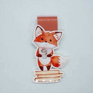 Magnetic bookmark Coffee & Books Fox Fridolin