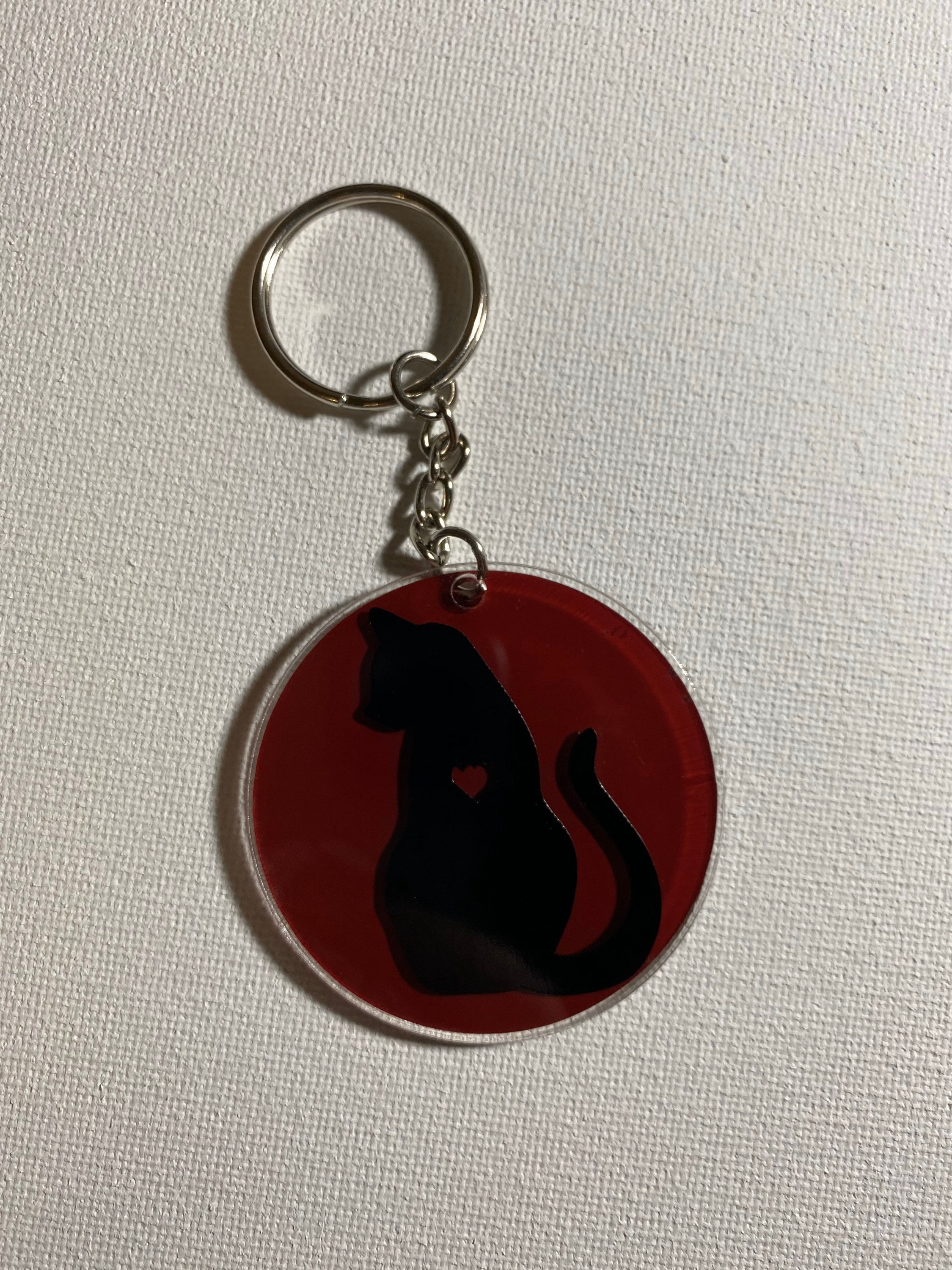 Lover White Black Cat Personality Pendant Keychain Key Jewelry Men Women Charm Lover White Black Cat Personality Pendant Keychain Key Jewelry Men Women Charm