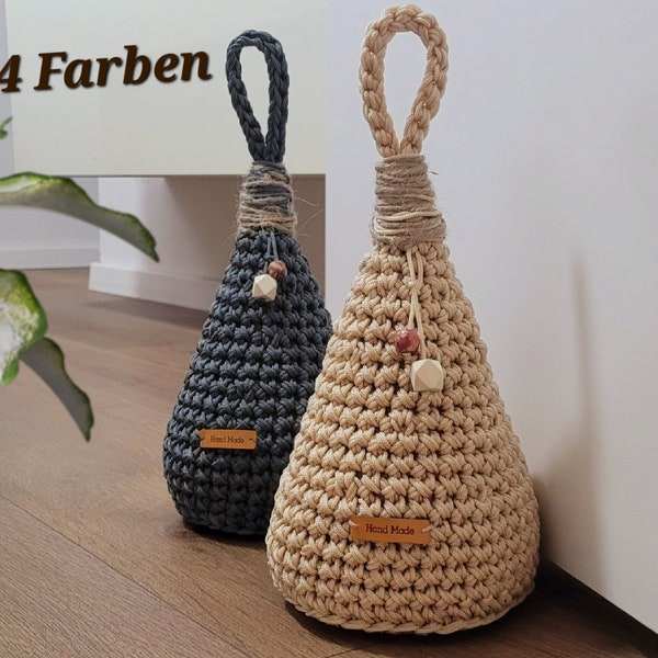 Türstopper SCANDI gehäkelt gestrickt Boden Buchstütze Landhaus Deko handmade