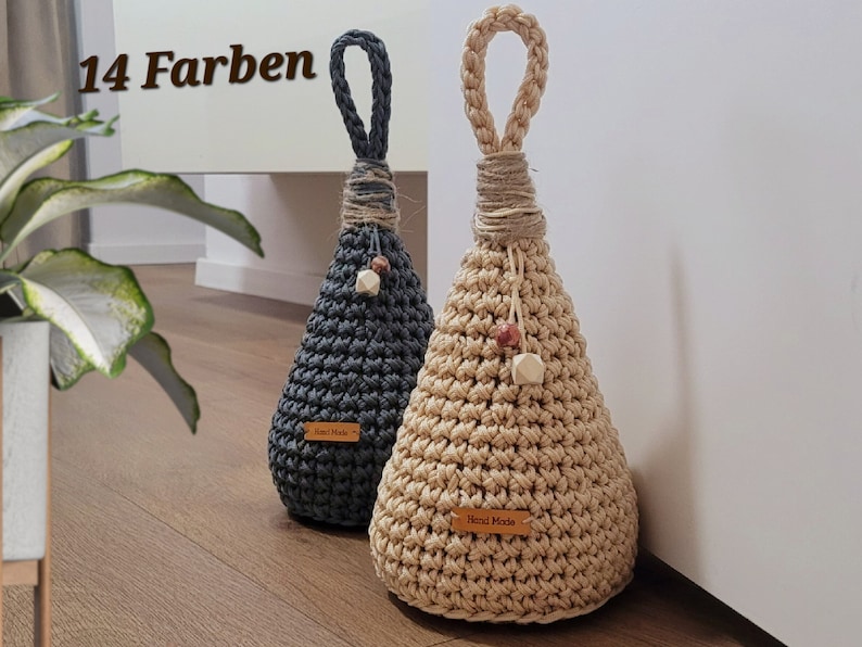 Türstopper SCANDI gehäkelt gestrickt Boden Buchstütze Landhaus Deko handmade Bild 1