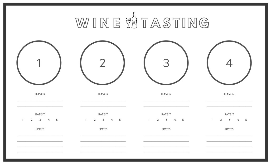 Printable Wine Tasting Form Printable Forms Free Online