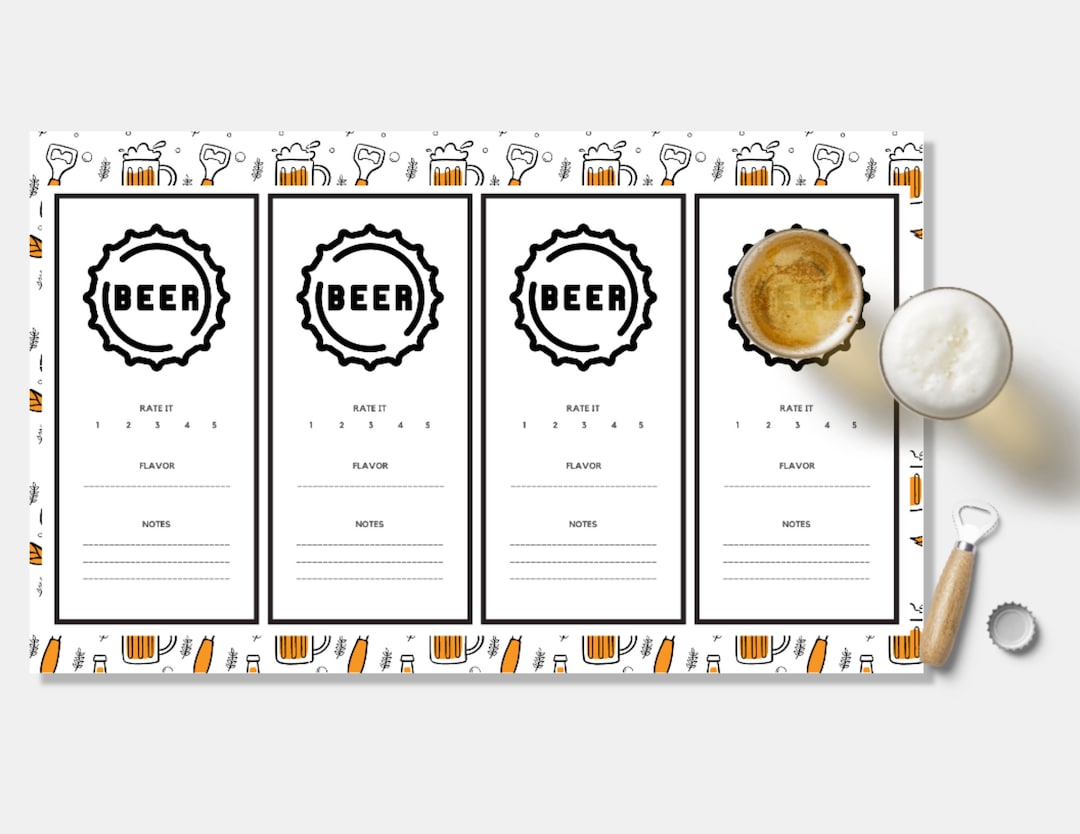 PRINTABLE: Beer Tasting Score Sheet / Placemat - Etsy