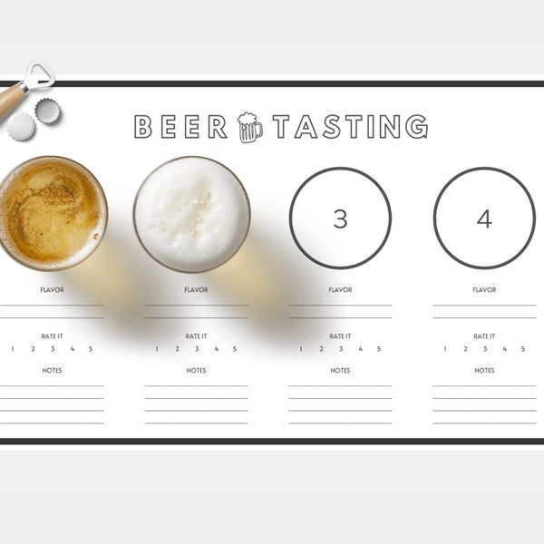 PRINTABLE: Beer Tasting Score Sheet / Placemat