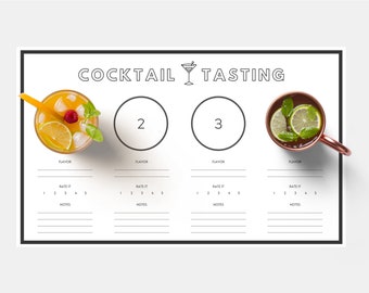 PRINTABLE: Cocktail Tasting Score Sheet / Placemat