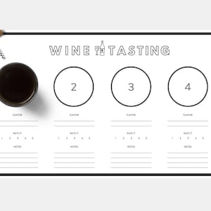 PRINTABLE: Wine Tasting Score Sheet / Placemat