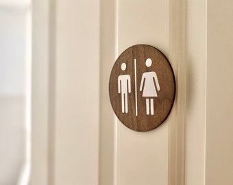 WC Schild - Toilettenschild - Türschild WC aus Holz