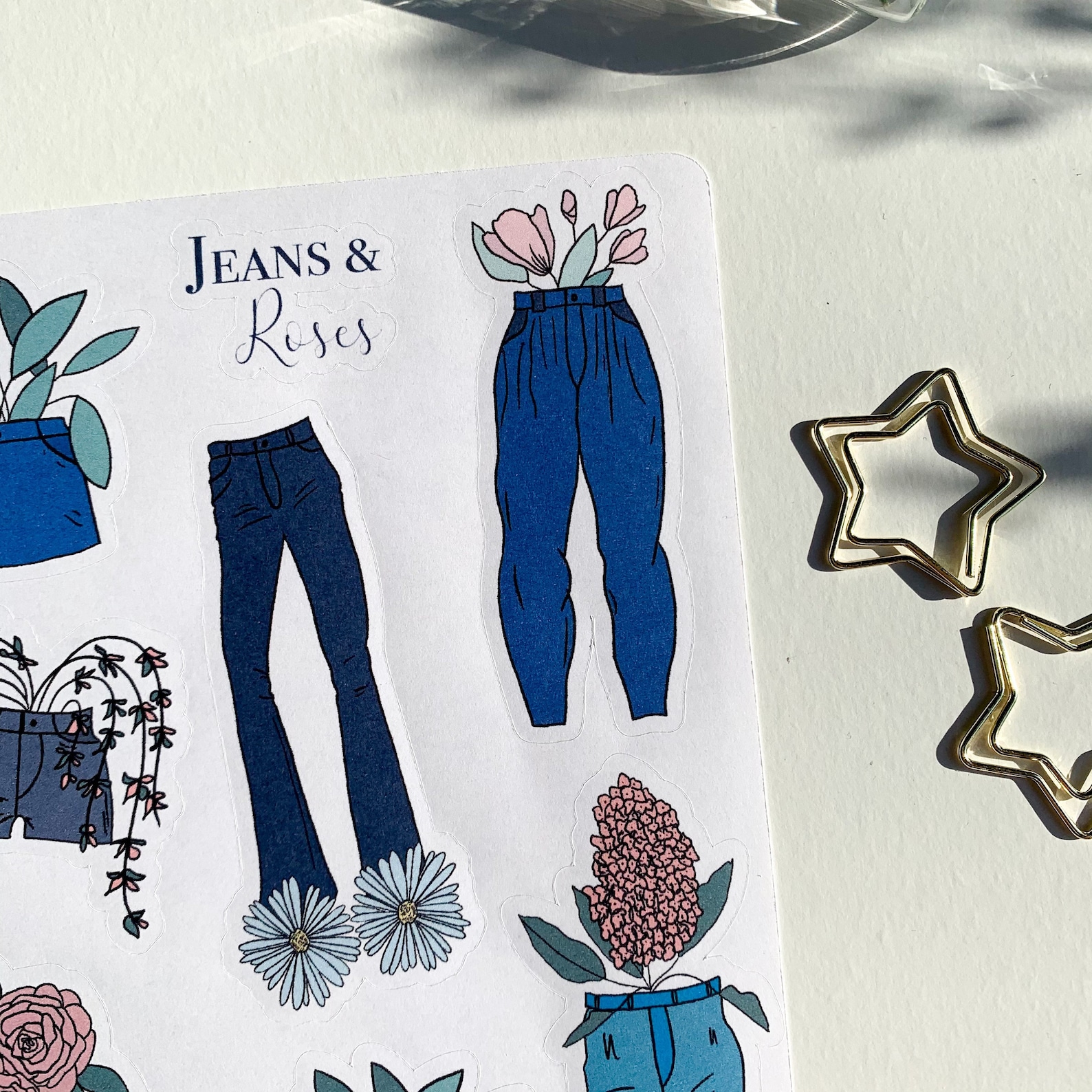 Jeans sticker sheet High waisted jeans Sticker sheet bujo Etsy