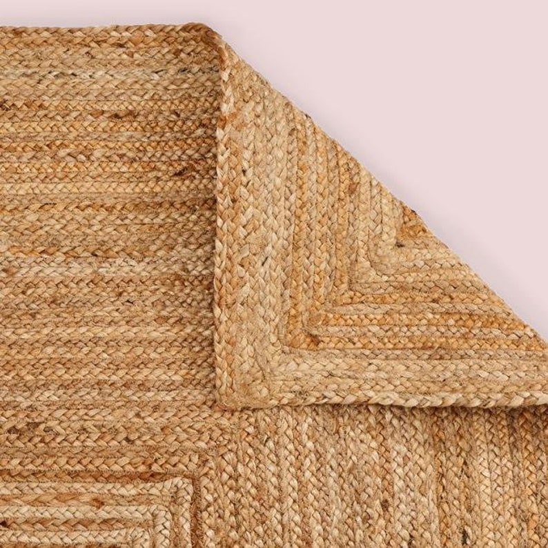 Hand Braided Jute Rug Rectangle Etsy UK