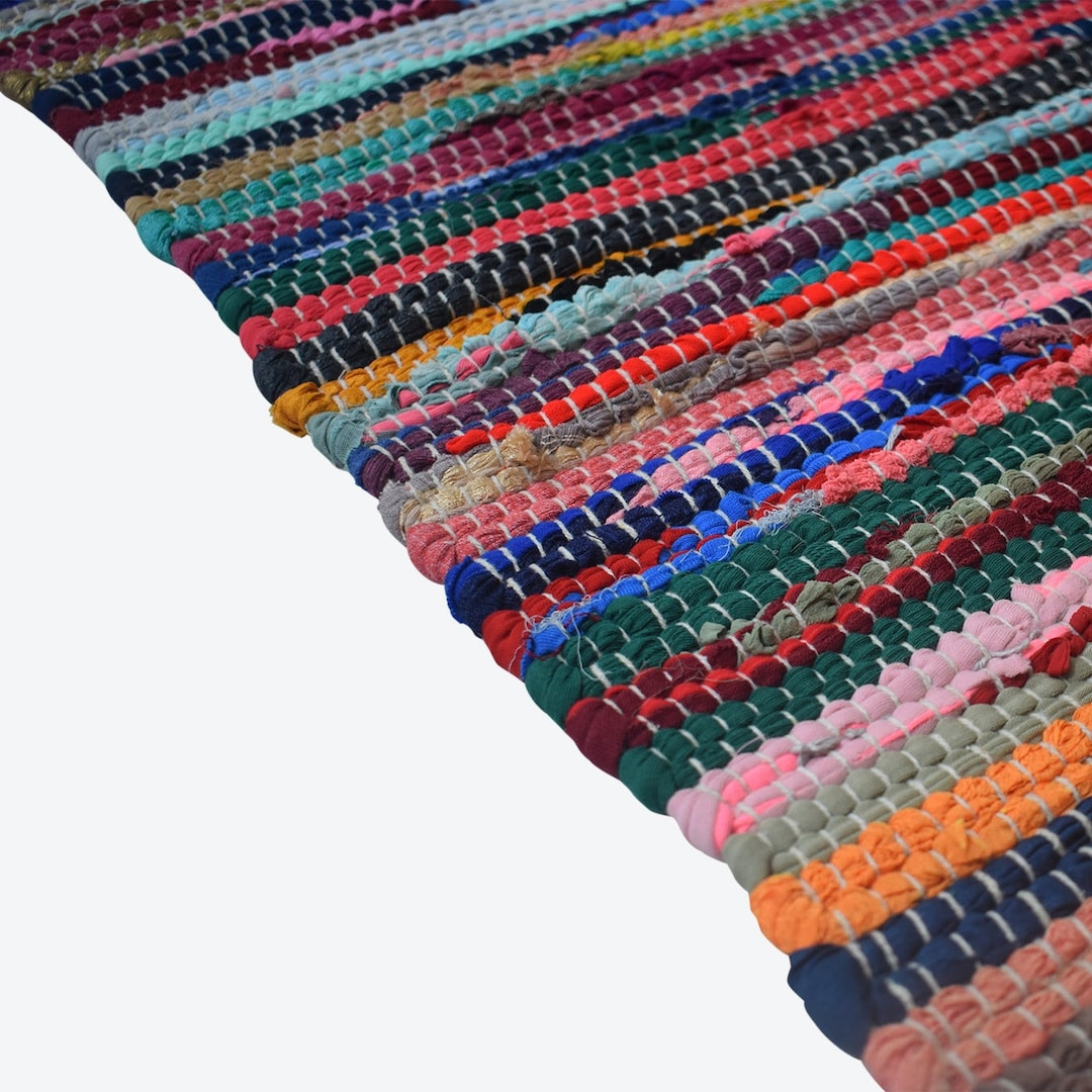 Rug Multicolour Rag Rug Multi Colour Rag Rug Runner Hand Woven Eco Friendly 60x245cm - Etsy UK