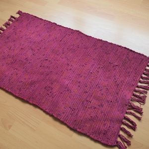 Red Rag Rug- Recycled Cotton Rags- Machine wasahble 60x90