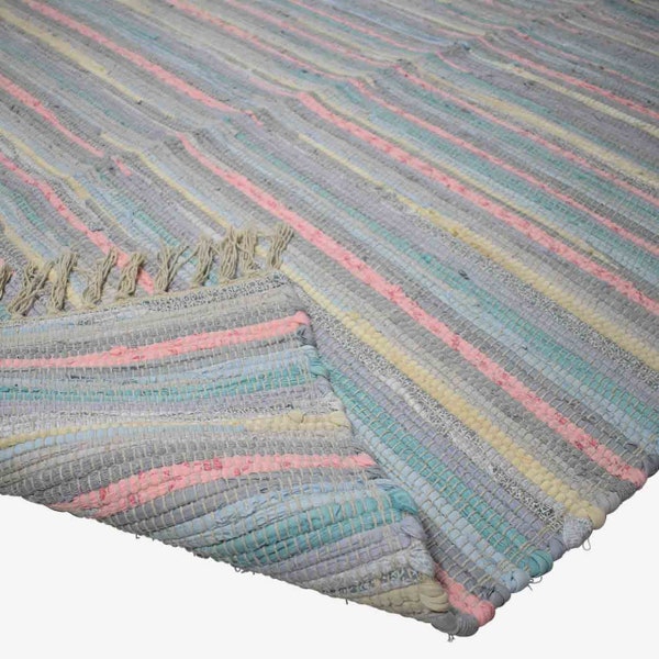 Tapis de chiffon pastel doux - Fait main - Boho Design! 60x90