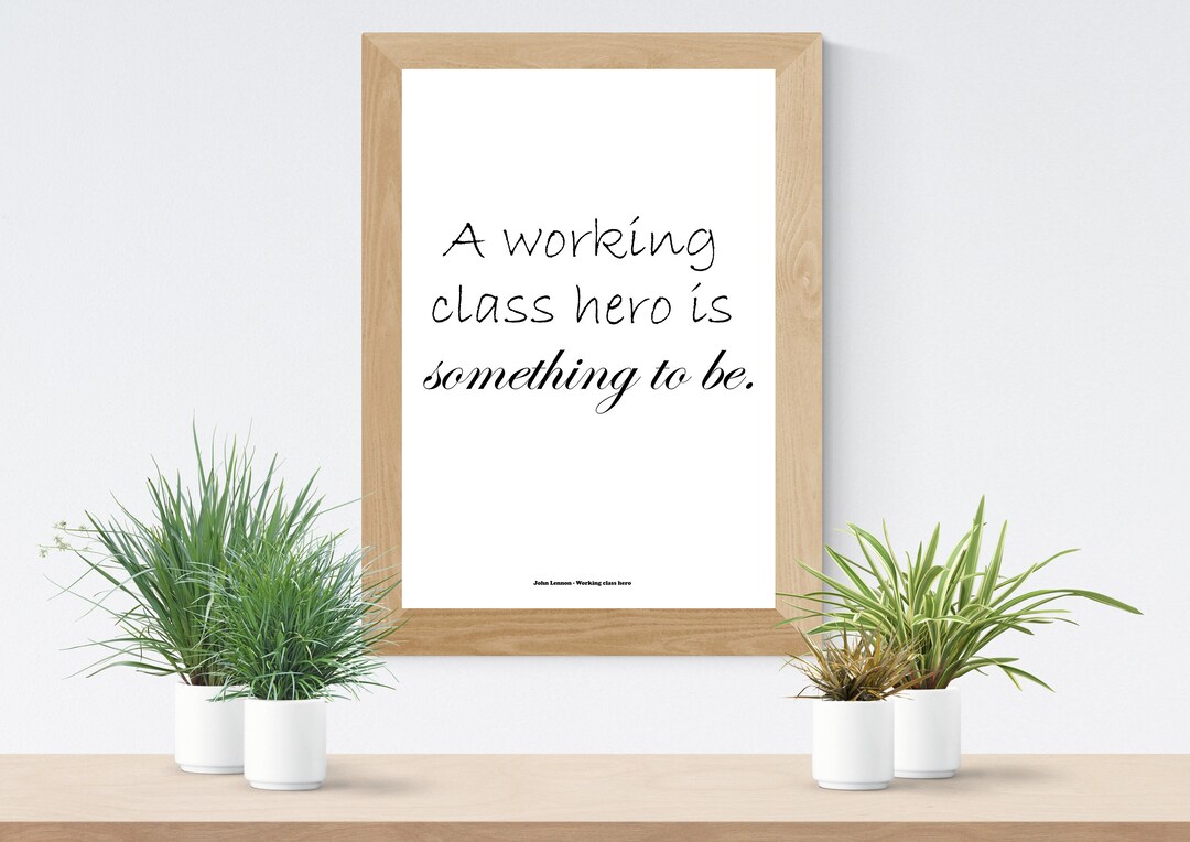 John Lennon Working Class Hero Lyrics Print Poster Wall Art Etsy
