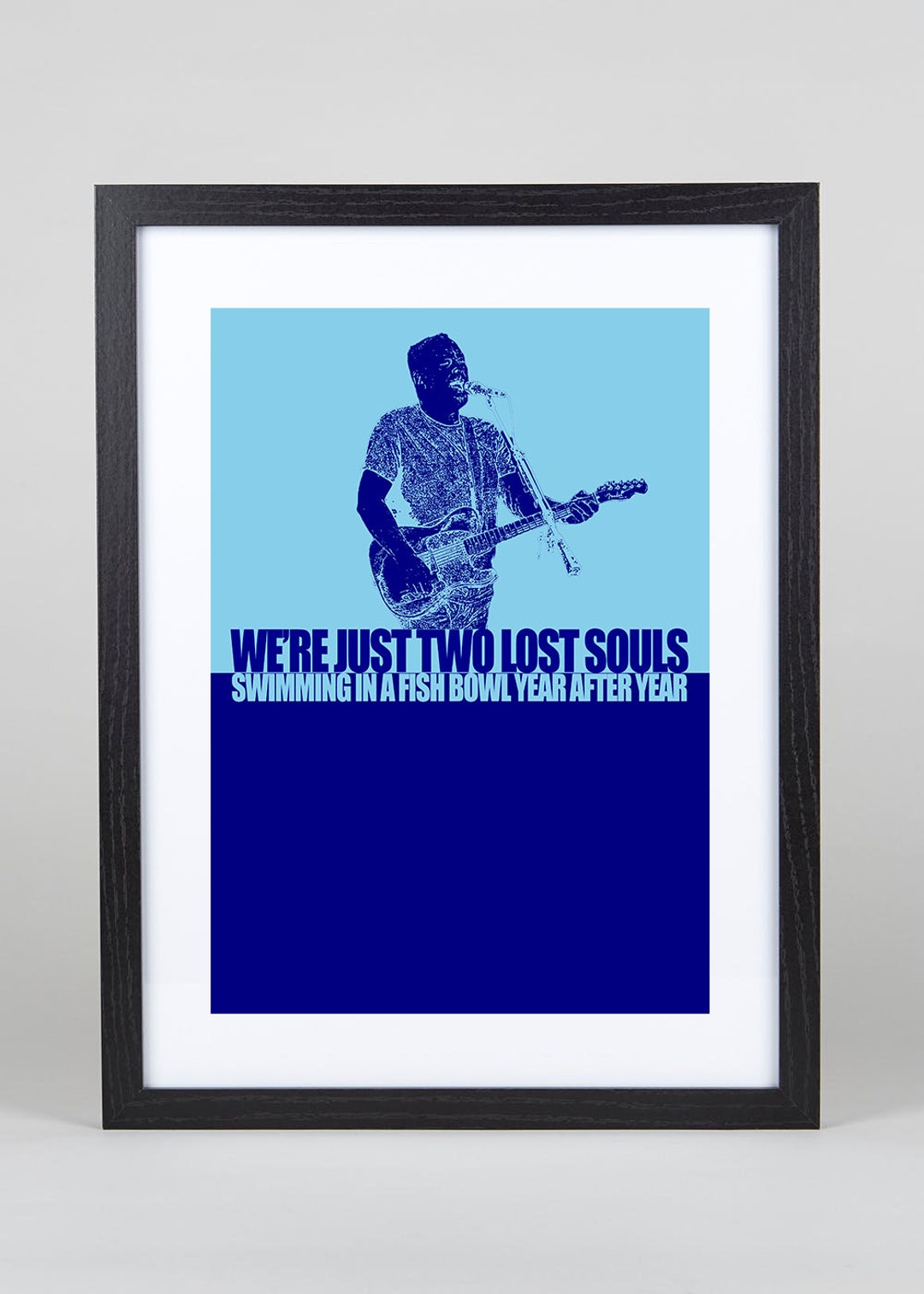 Pink Floyd Wish You Were Here Lyrics Print Poster Wall Art Decor Retro Indie Band Music Concert