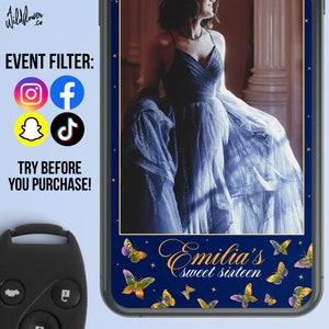 Mis Quince Anos instagram filter, Quinceañera snapchat lenses, tiktok effects, template for wedding, birthday, event, party - Customise