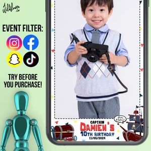 Filtro de Instagram de barco pirata, lentes de Snapchat de mapa, efectos de TikTok de tesoro, plantilla para boda, cumpleaños, evento, fiesta - Personalizar detalles