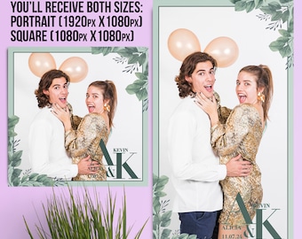 Wedding Overlay 360 Photo Booth Spinner, Birthday 360 Booth Overlay, 360 Video Booth template, Bridal shower Quinceanera Portrait and Square