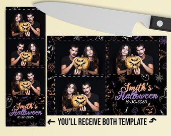 Halloweenfeest Fotohokje Sjabloon pompoen lijst achtervolgd eng trick or treat-thema 4 x 6 (4R) en 2 x 6 (fotostrip) Photobooth PSD, png PNGEgg