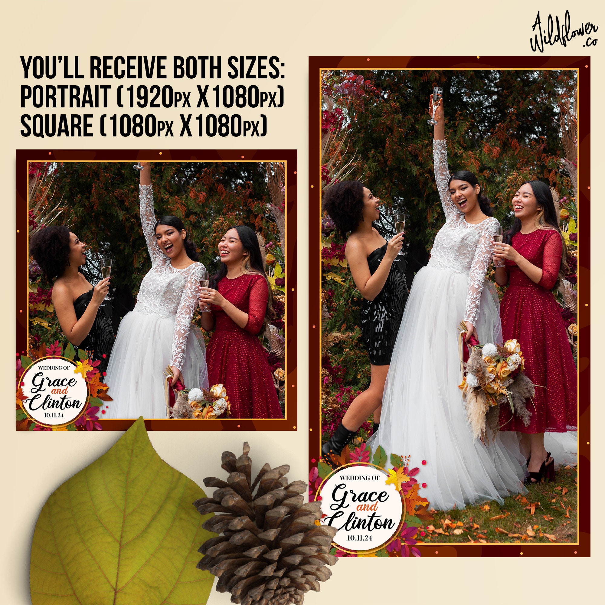 Fall 360 Photo Booth Overlay Autumn Tiktok Video Wedding Template ...
