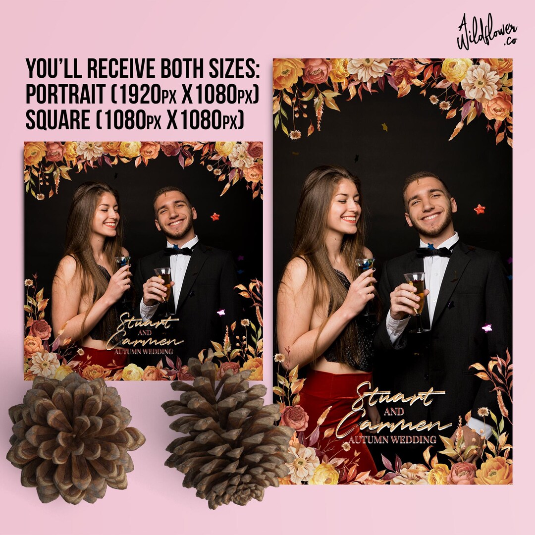 Fall Autumn 360 Photo Booth Overlay, Wedding, Birthday or Thanksgiving ...
