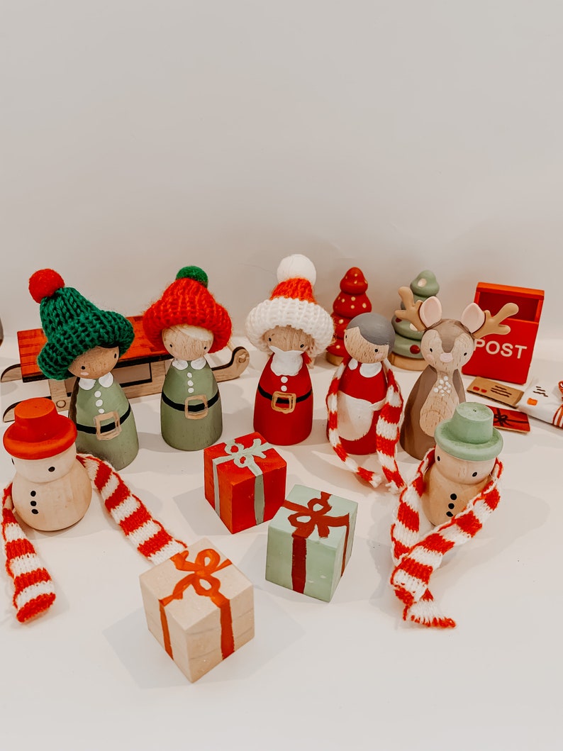 Christmas collection: traditional Christmas peg dolls and wooden toys image 1