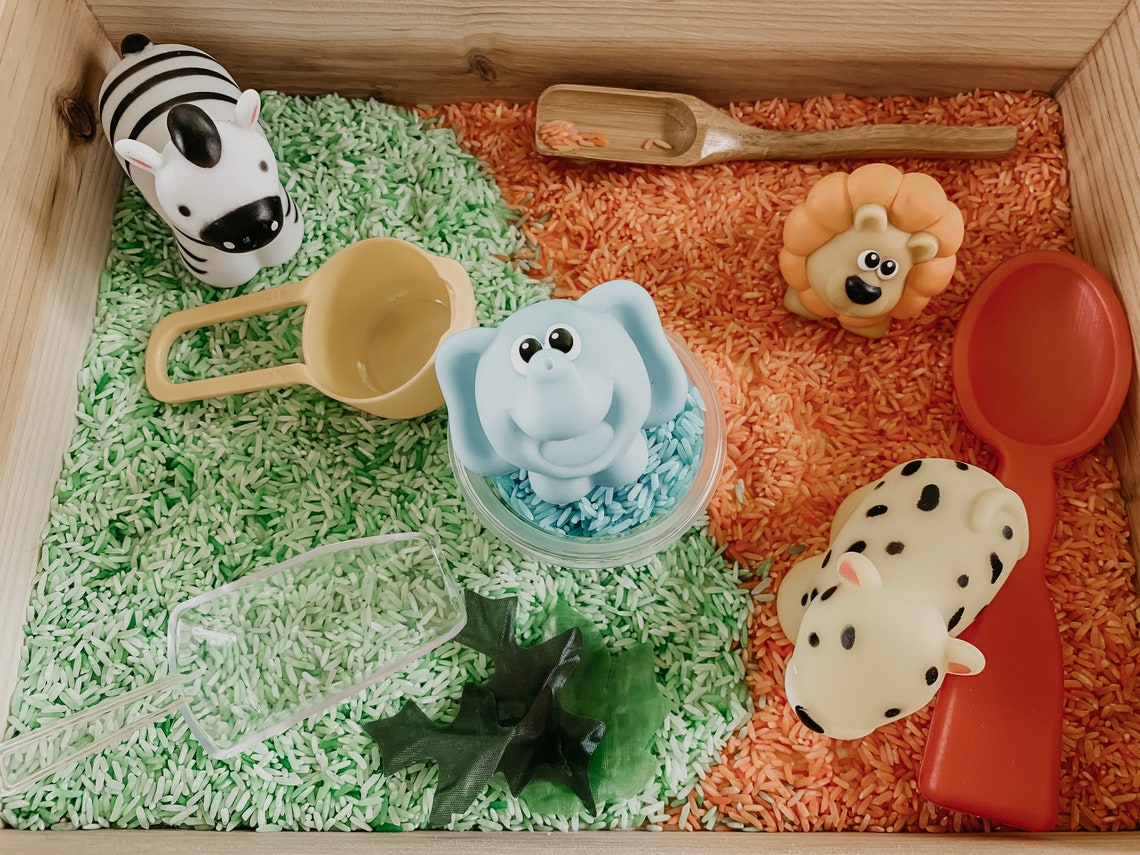 TODDLER SAFE Feed the Zoo Animals Sensory Bin 2 Options Etsy Australia