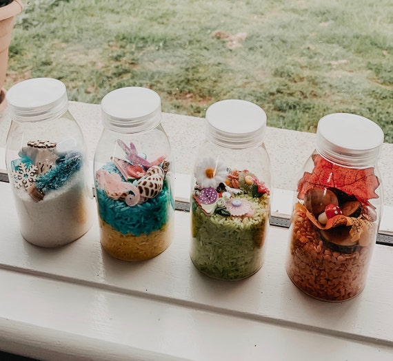 Seasons Summer Autumn Fall Winter and spring seasons Sensory calming bottle