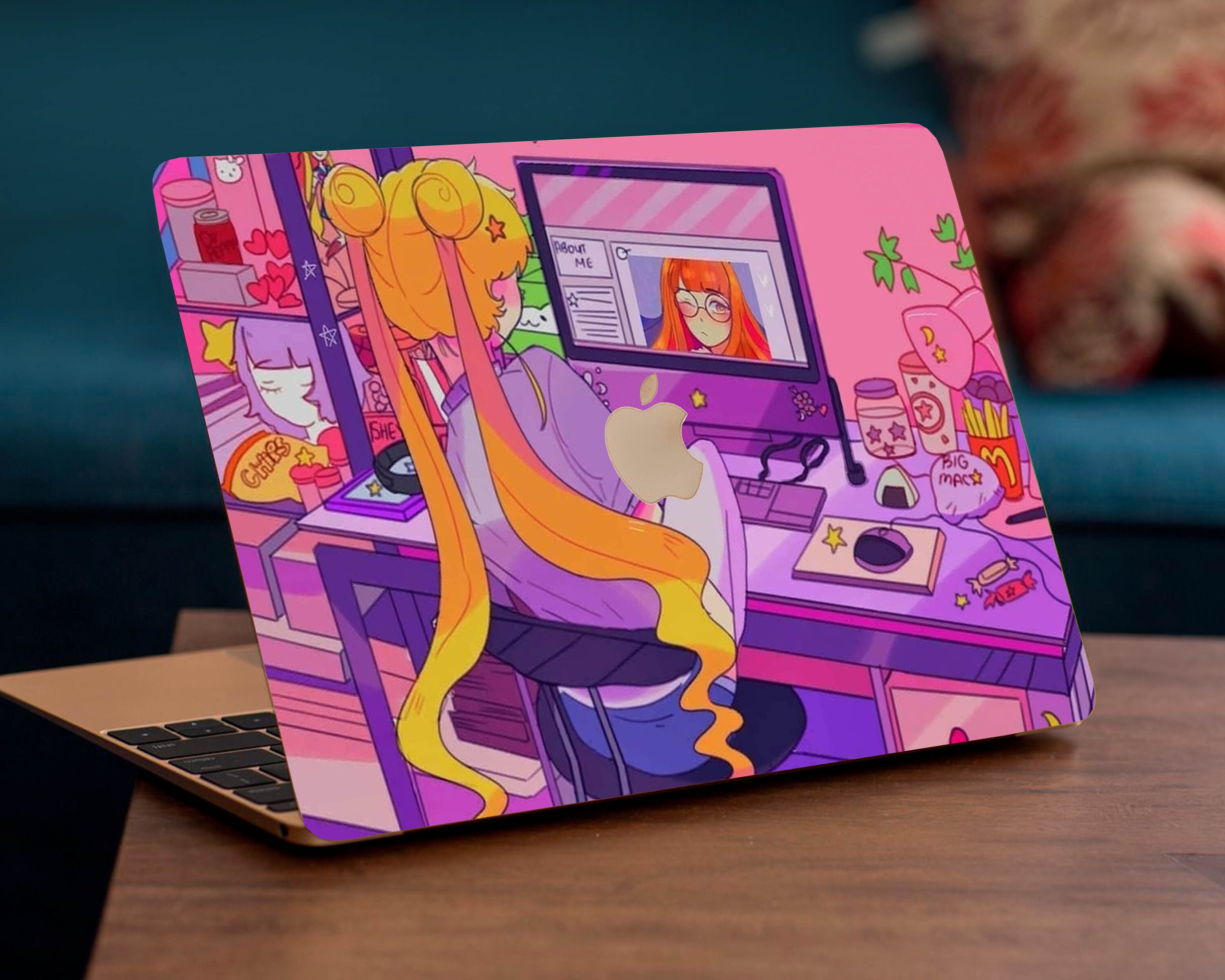 Anime Macbook Skin Macbook Pro 13 Skin Anime Decal Girls Super Etsy