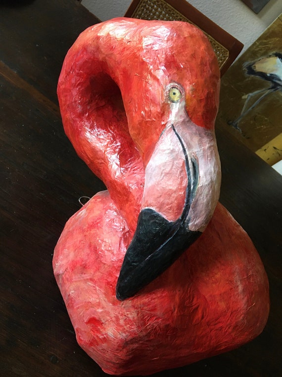 Papiermâché Flamingo Head Etsy
