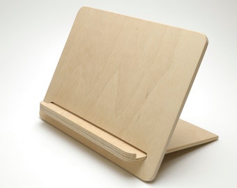 Personalized Beech Wood Tablet Stand: Cookbook & Recipe Holder