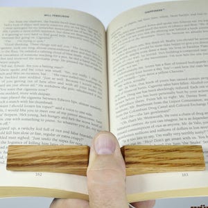 Wooden Thumb Page Holder - Leaves | Reading Ring | Solid Walnut, Maple, Oak or Cherry