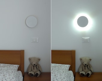 Pair of Round Wood Wall Sconces: Minimalist Plug-In Lamps