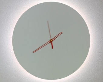 Round Wooden Wall Lamp Clock: Minimalist Sconce Lighting