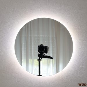 LED Mirror light, Round wood wall lamp, Round wood sconce, Minimalist lamp, Plug in wall lamp, Sconce wood wall lamp, Wooden wall lamp,