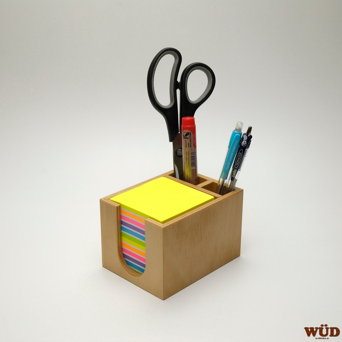 Post It Note Holder Wood Desk Organizer Wood Desk Etsy