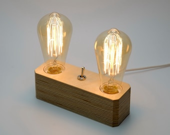 Handmade Wooden Nightstand Lamp Base: E26/E27 Bulb Holder