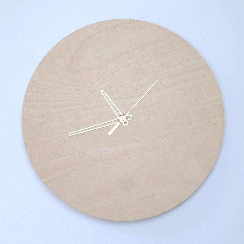 Round Wooden Wall Lamp Clock: Minimalist Sconce Lighting image 3