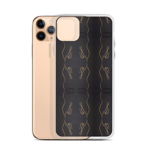 Het zwarte en Gouden Hoesje van de Telefoon van de Kunst van de Lijn van het Silhouet